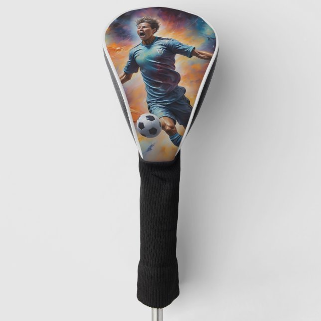 Space Nebula Soccer Shot Golf Head Cover (Front)
