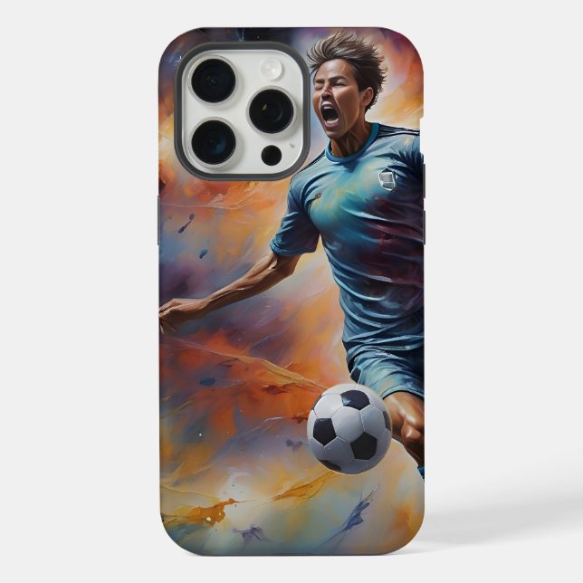 Space Nebula Soccer Shot iPhone Case (Back)