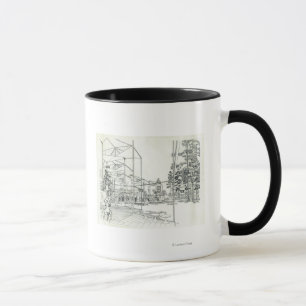 Space Needle Aerial Concept Drawing 3 Mug