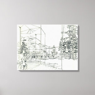 Space Needle Aerial Concept Drawing Canvas Print