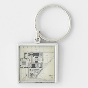 Space Needle Aerial Concept Drawing Key Ring