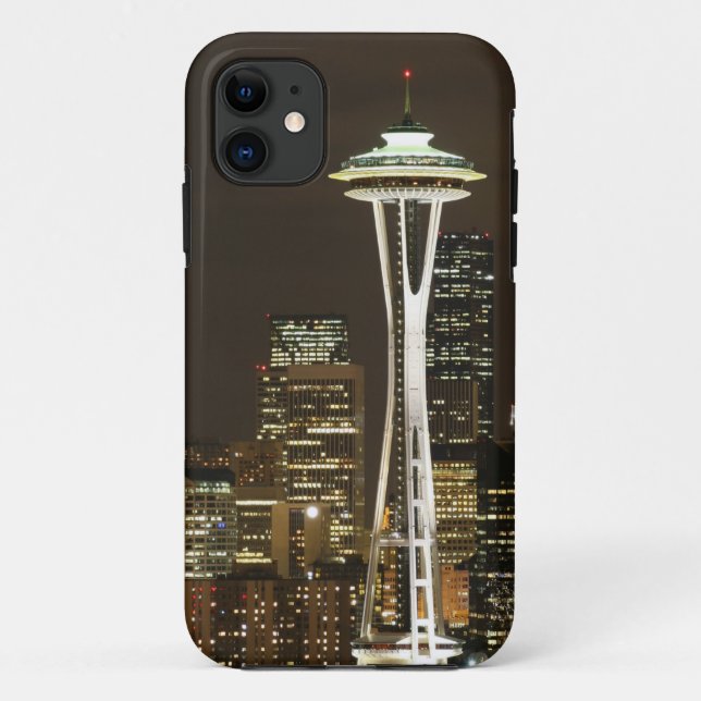 Space Needle Seattle Washington @ Night Photograph Case-Mate iPhone Case (Back)