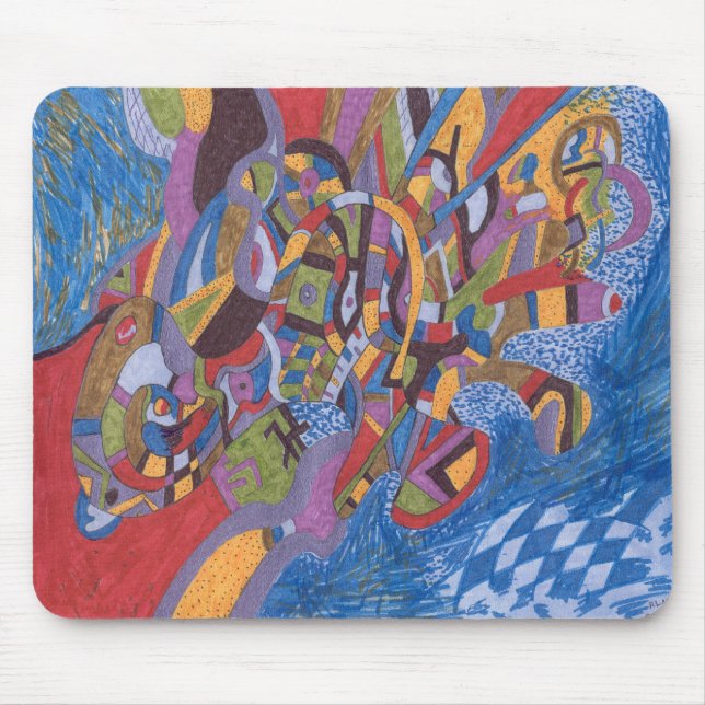 Space Octopus, abstract Mouse Mat (Front)