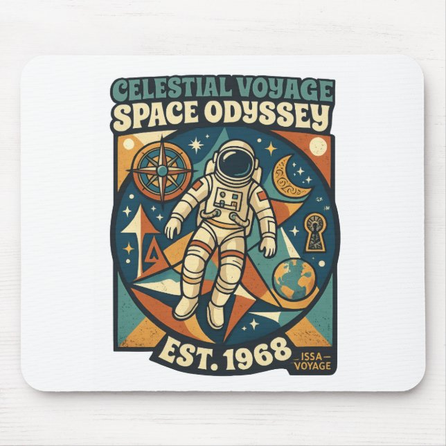 Space Odyssey – Cosmic Adventure for Space Lovers Mouse Mat (Front)