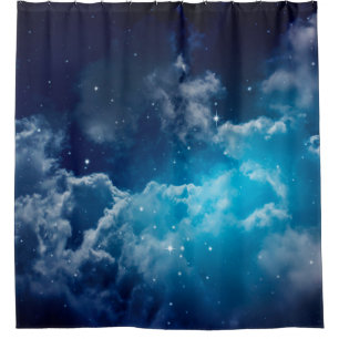 Space of night sky with cloud and starssky,night,b shower curtain