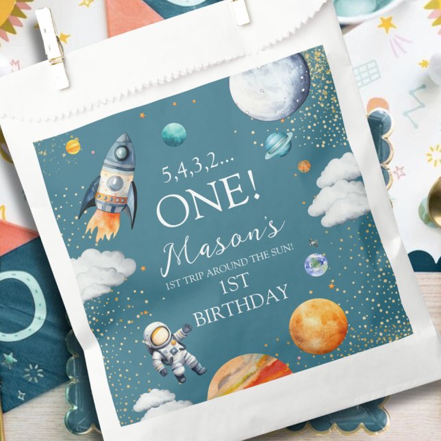 Space ONE 1st Birthday Rocket Favour Bags (Creator Uploaded)