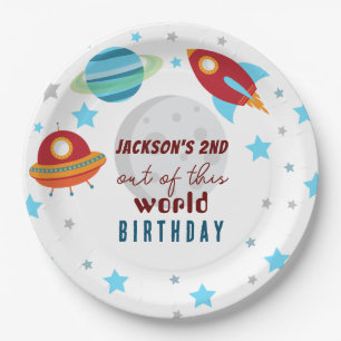 Space Out of this world 2nd Birthday  Paper Plate