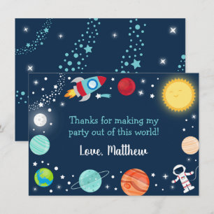 Space Out Of This World Birthday Thank You Card