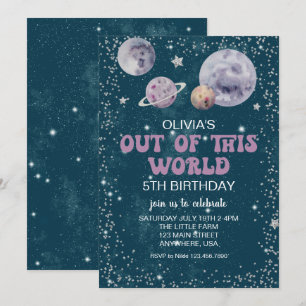 Space Out of this World Planets Birthday Invitation