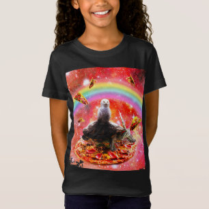 Space Owl Riding Turtle Unicorn - Pizza & Taco T-Shirt