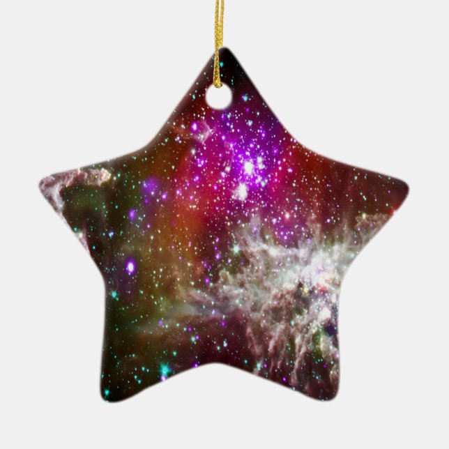 Space - Pacman Nebula Ceramic Tree Decoration (Front)