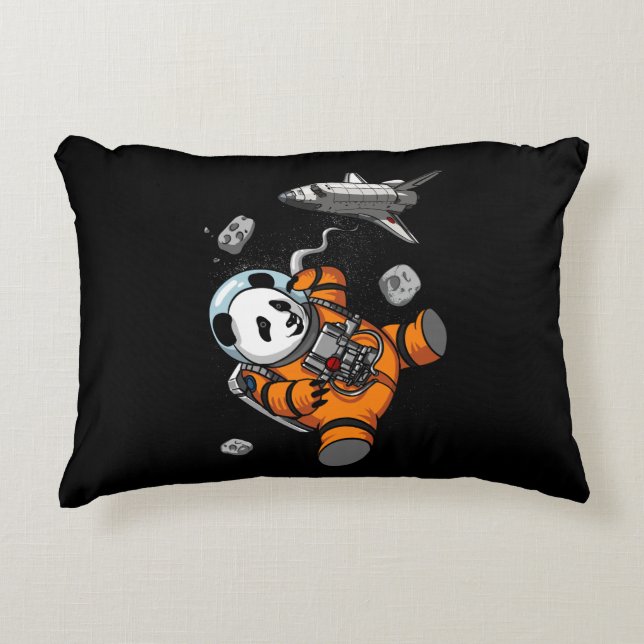 Space Panda Bear Astronaut Galaxy Cosmic Animal Decorative Cushion (Front)