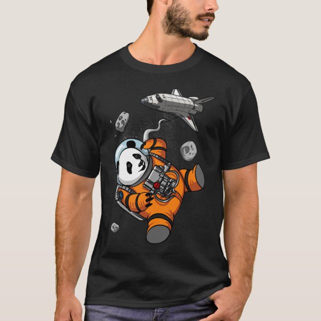 Space Panda Bear Astronaut Galaxy Cosmic Animal T-Shirt (Front)