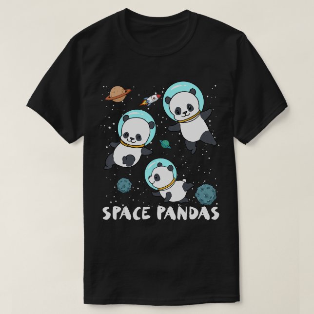 Space Pandas  Funny Astronaut Planet Travel Tee  (Design Front)