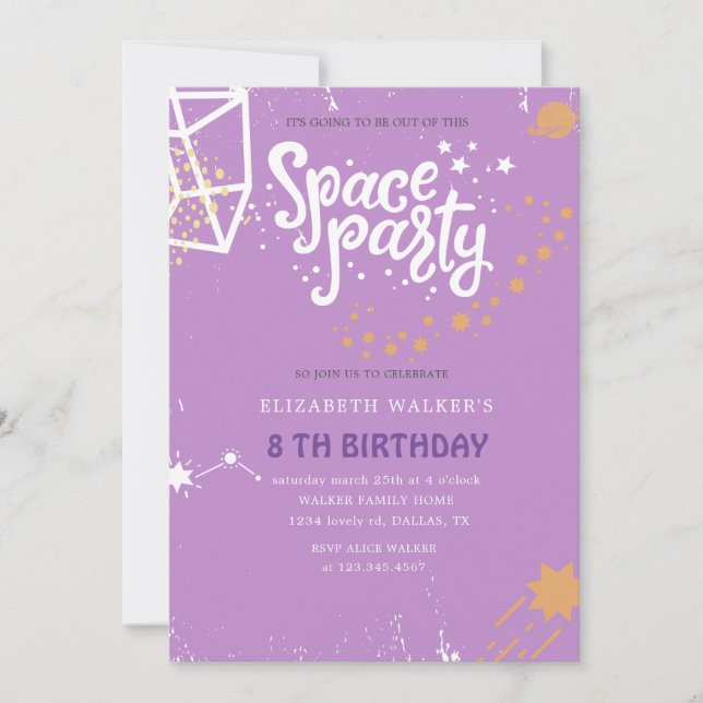 Space Party | Birthday Invitation (Front)