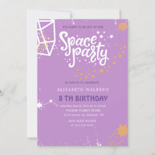 Space Party   Birthday Invitation