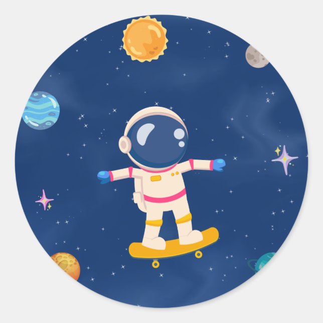  Space Party Collection! Classic Round Sticker (Front)