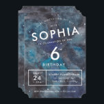 Space Party Watercolor Personalised Kids Birthday  Invitation<br><div class="desc">The astronaut or space lover in your life will love these space-themed party invitations featuring a hand-painted galaxy filled with stars and planets. Perfect for parties at the science museum,  planetarium and more. Text is fully customisable. Part of a collection from Parcel Studios.</div>