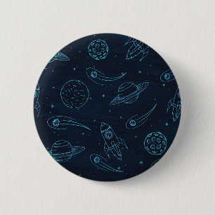 Space pattern 6 cm round badge