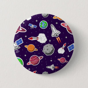 Space pattern 6 cm round badge