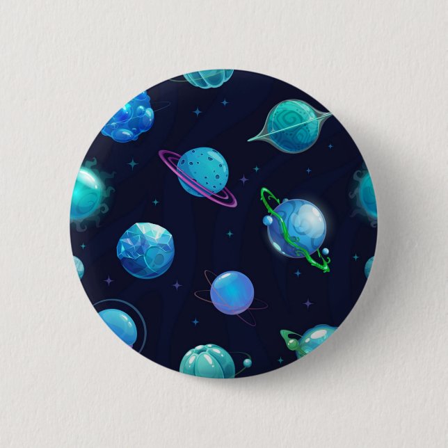 Space pattern 6 cm round badge (Front)