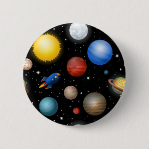 Space pattern 6 cm round badge