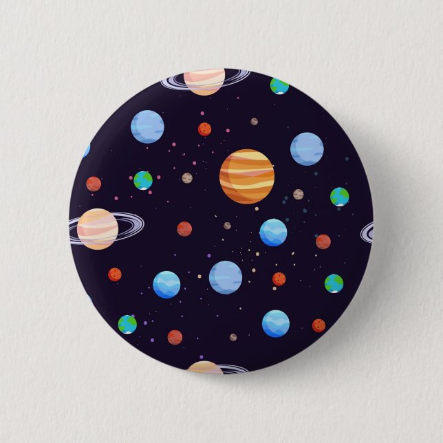 Space pattern 6 cm round badge (Front)