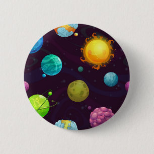 Space pattern 6 cm round badge