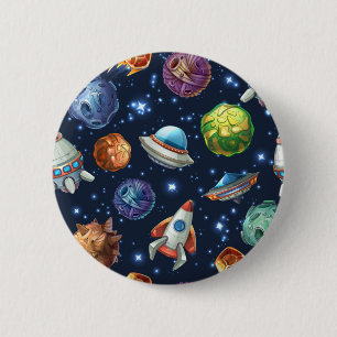 Space pattern 6 cm round badge