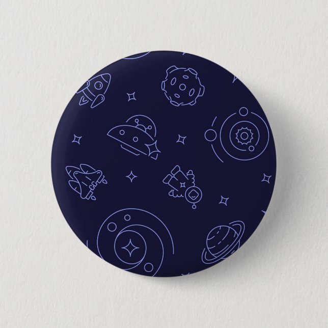 Space pattern 6 cm round badge (Front)