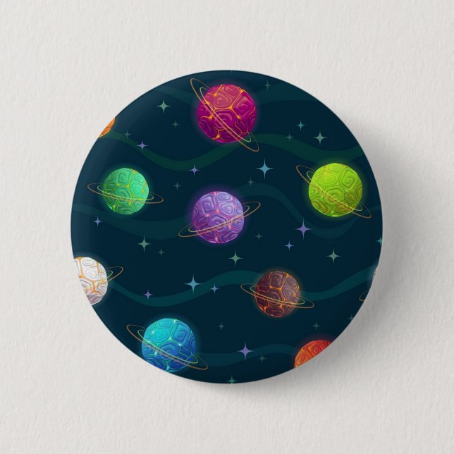 Space pattern 6 cm round badge (Front)