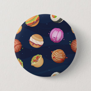 Space pattern 6 cm round badge