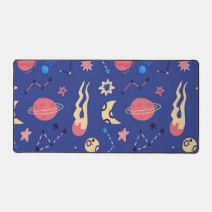 Space pattern desk mat