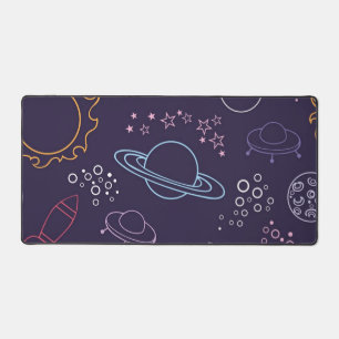 Space pattern desk mat