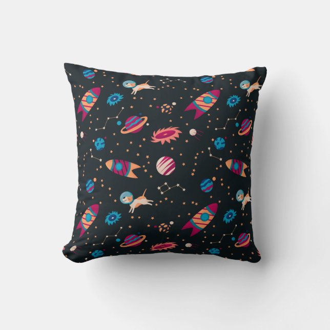 Space Pattern Dogs Cushion (Front)