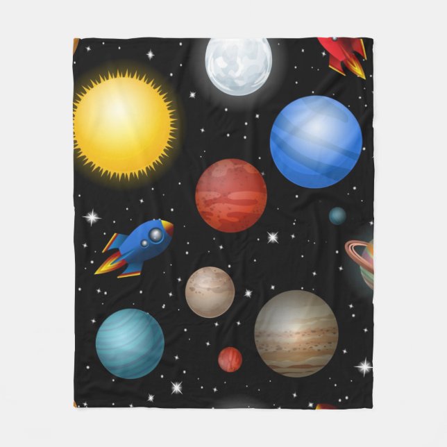 Space pattern fleece blanket (Front)