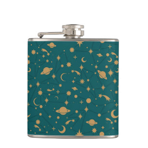 Space pattern hip flask