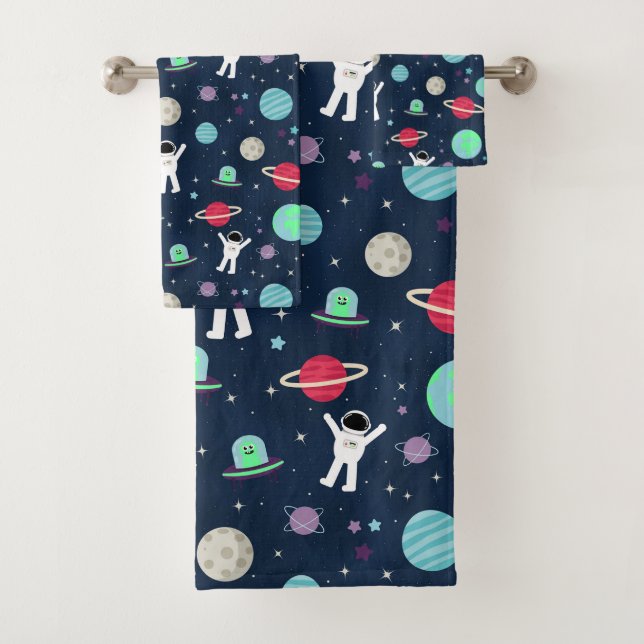 Space Pattern illustration Bath Towel Set (Insitu)