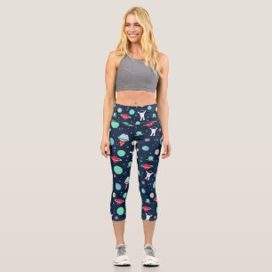 Space Pattern illustration Capri Leggings