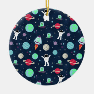 Space Pattern illustration Ceramic Tree Decoration