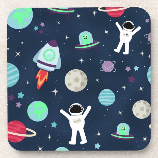 Space Pattern illustration Coaster (Front)