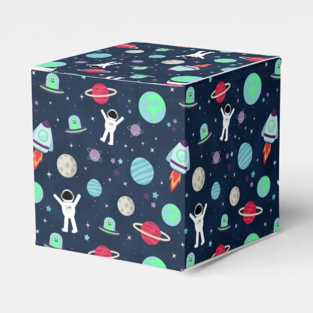 Space Pattern illustration Favour Box (Front Side)