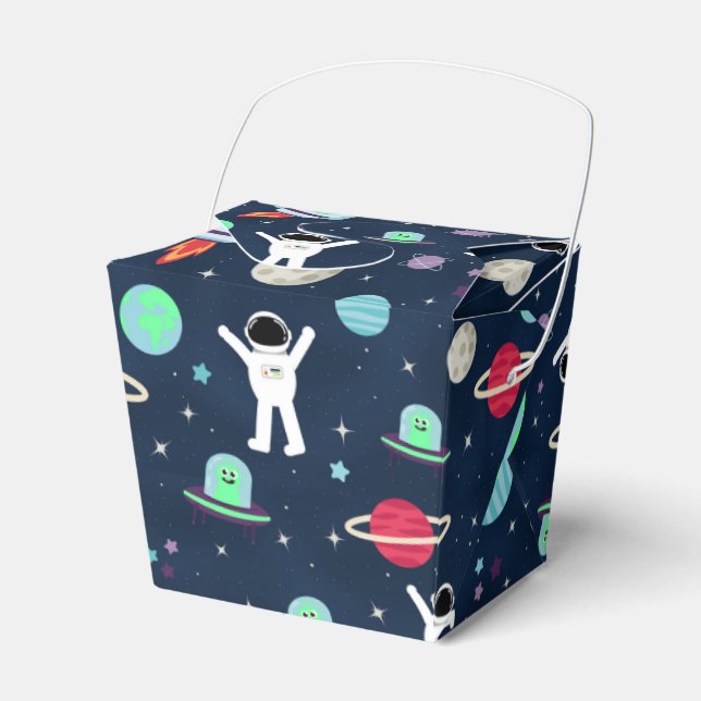 Space Pattern illustration Favour Box (Front Side)