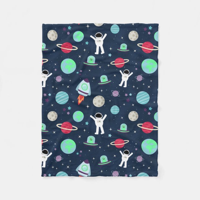 Space Pattern illustration Fleece Blanket (Front)