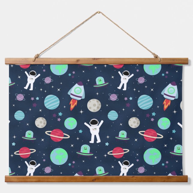 Space Pattern illustration Hanging Tapestry (Front)