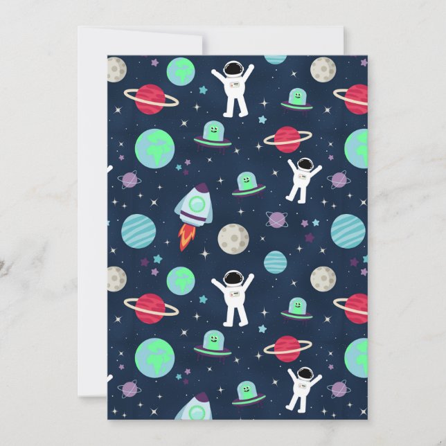 Space Pattern illustration Invitation (Front)
