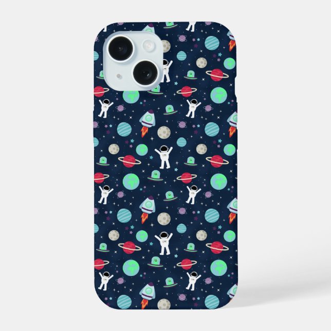 Space Pattern illustration iPhone 15 Case (Back)