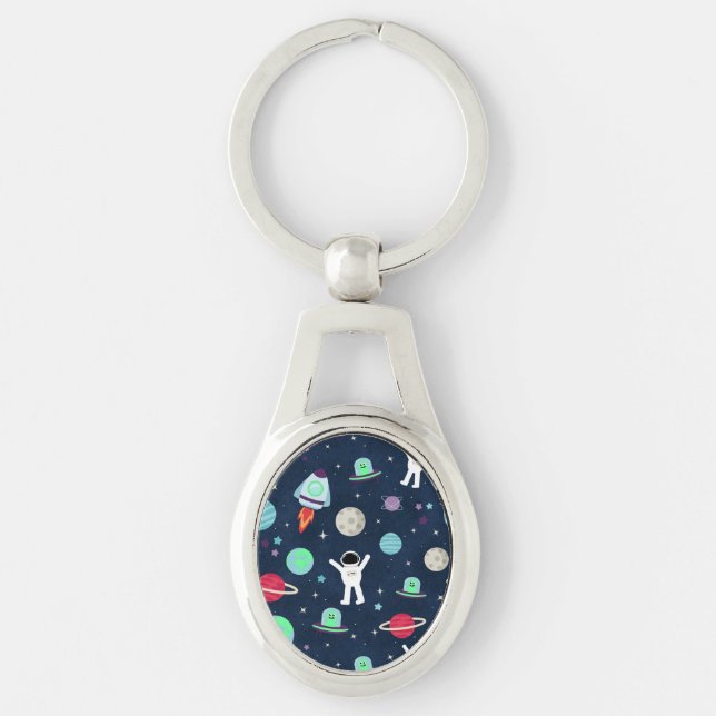 Space Pattern illustration Key Ring (Front)