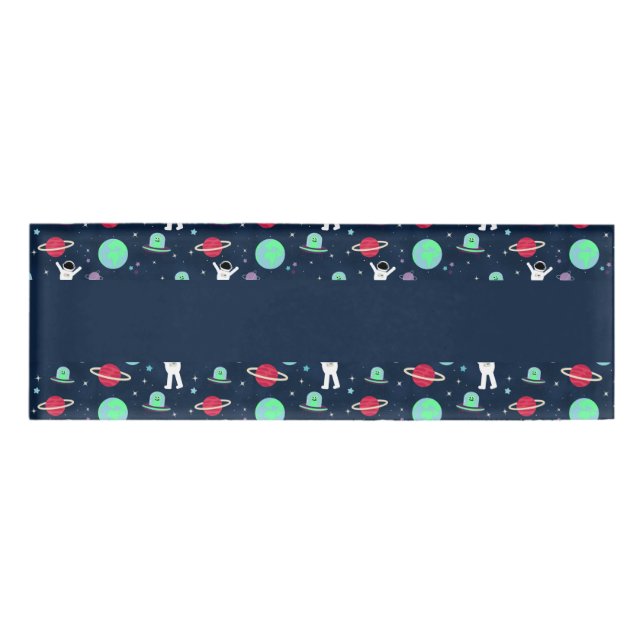 Space Pattern illustration Name Tag (Front)