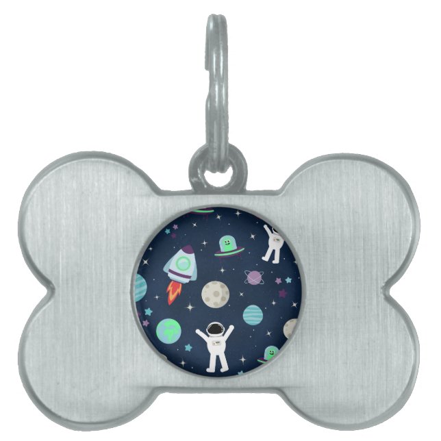 Space Pattern illustration Pet ID Tag (Front)